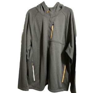 NWoT MTA SPORT Hoodie Sweatshirt Full Zip Gray & Orange Mens Size 2XL XXL